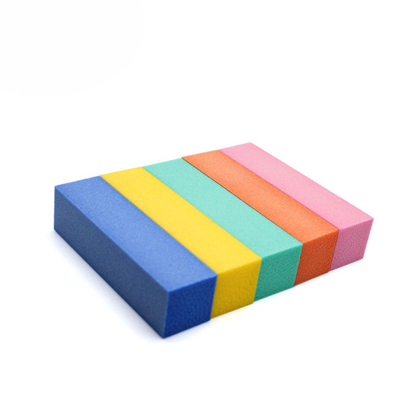 Wholesale- 5 Colors Random Delivery Brick Shape Nail Art Buffer Sanding Block Manicure Care Buffing Sand Nail Polishing Tools