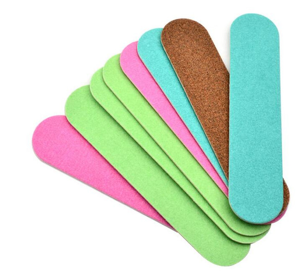 Wholesale- 2000pcs express delivery shipping free 90mm 2- side candy color wood Nail File 150 Disposable Manicure Tools