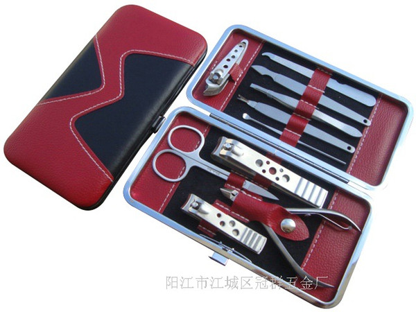 10 in 1 Stainless Steel Manicure Pedicure Ear pick nail Clipper Grooming Kit Set with case