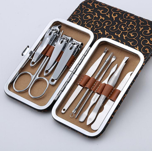 Nail tools 10pcs/set manicure sets nail clippers scissors tweezer grooming set nail care gifts set