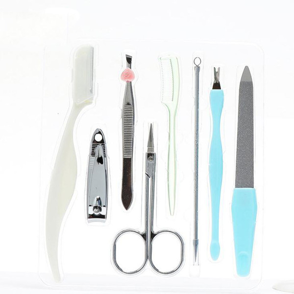 New Arrival 8pcs/set manicure tool eyebrow shaping beauty nail makeup tool set nail clipper set