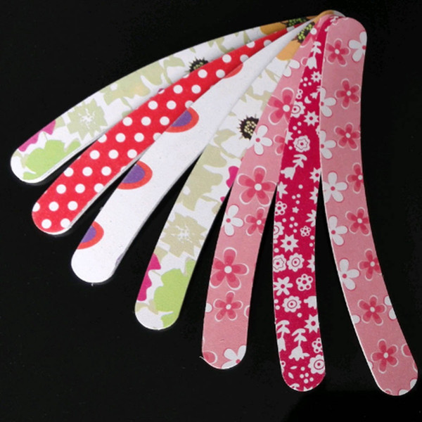 1pcs Buffing Acrylic Uv Gel Curved Mail Manicure Tool Curve Grit Colorful Nail Files Buffer Color Randomly Delivered