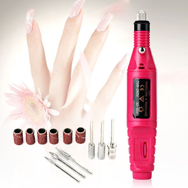 2016 New Professional Nail Care Pen Type Electric Grinding Machine Toenail File Tool Grinder Polisher Set Nail Tools