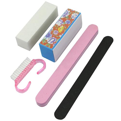 Best Deal5X Pro Manicure Tools Kit Rectangular Nail Files Brush Accessories Nail Art SetHot