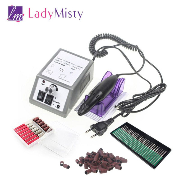 Nail Art Drill Professional Electric Machine Manicure Pedicure Pen Tool Set Kit+30pcs drill nail bit+100pcs sanding bands