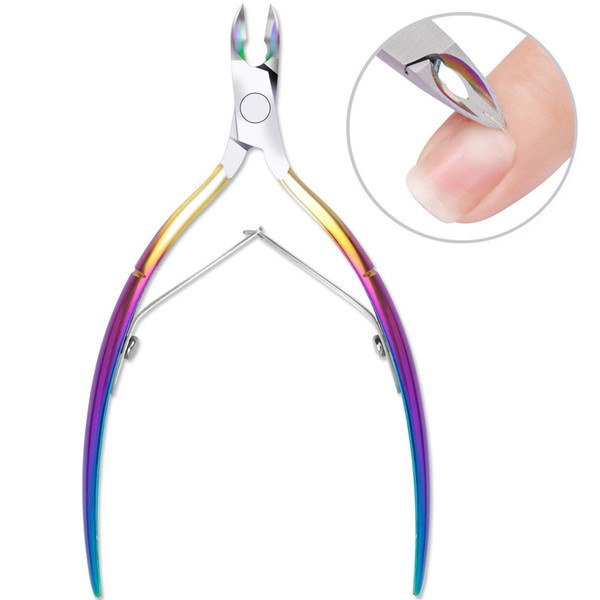 Cuticle Nipper with Cuticle Pusher Cutter Stainless Steel Cuticle Trimmer Clipper Nail Gel Remover Manicure Tools for Fingernails and Toenai