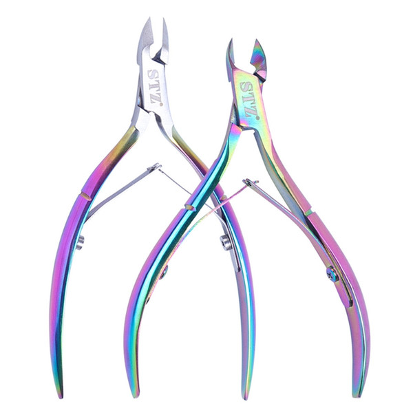Rainbow Stainless Steel Nail Clipper Professional Dead Skin Remover Cuticle Scissor Nipper Trimmer Nail Care Tool HHA890