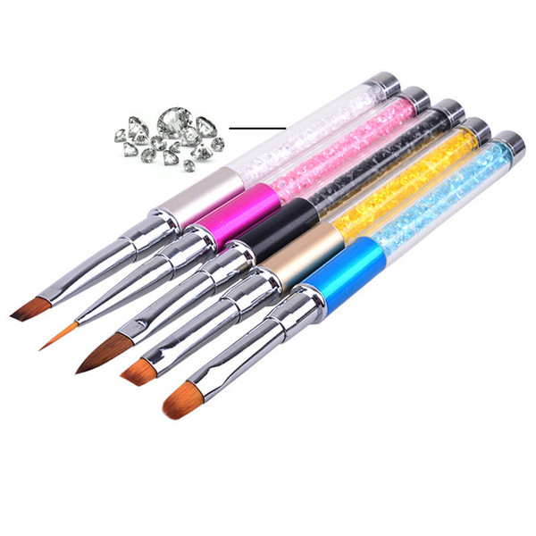 Professional Nail Art Drawing Pen Brush Multi-Function Crystal Acrylic Nail Art Painting Brush High quality mane or fibe gel nails Brush