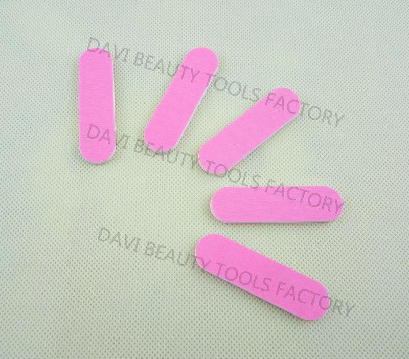 Wholesale-mini emery board 100pcs/lot 6cm length double pink colors sandpaper mini nail file for nail art FREE SHIPPING