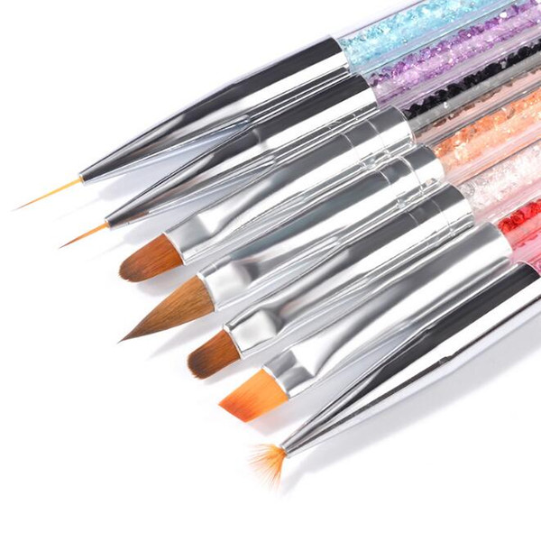 HugMee Nail Tools Nail Crystal Pull Pen With Rhinestone Matte Painted Hook Pen 7 Packs Dotting Pen Nail Brush M0147