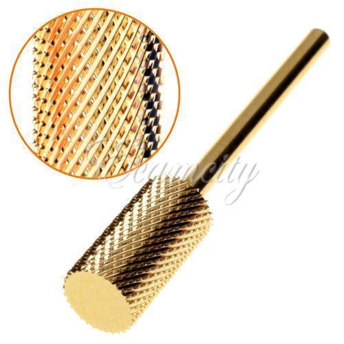 1pcs Pro Cylinder Electric Gold Carbide art Nail Care Drill Bit Accessories Tool File Metal Round Style Wholesale order<$18no track