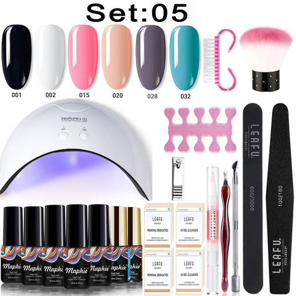 Gel Nail Polish Kit With UV Led Lamp For UV Gell Set Professional Nail Manicure Kits 6 Colors Gel Base Top Coat Gel