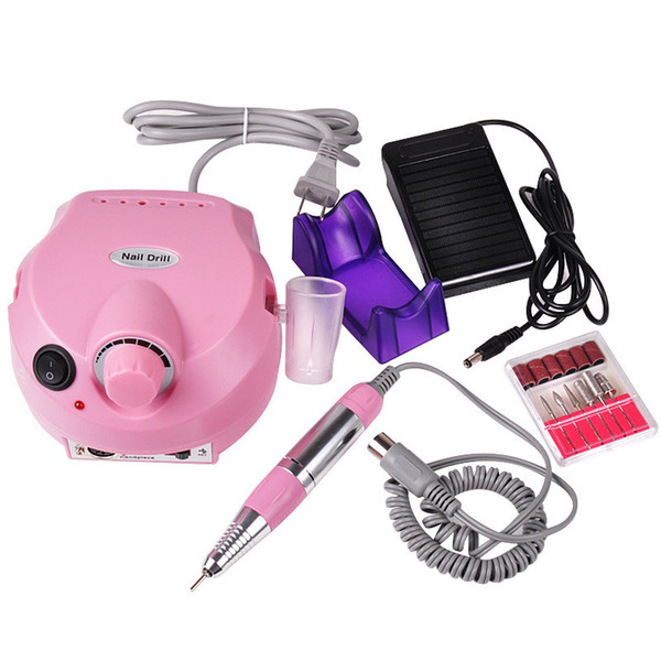 Electric Nail File Drill Machine 220V 30000 RPM Professional Nails Gel Polish Manicure Set Grinding Drills Bits Sanding Bands Nail Art Tools