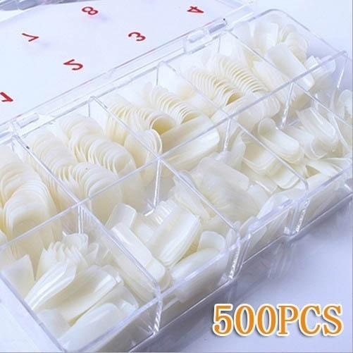 Punte False Del Chiodo 500PCS Naturale Capsula Ongle Trasparenti Unghie Finte In Testa Manicure Acrilico Staccabile Punte Del Chiodo Frances