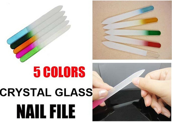 Fashion Colorful Crystal Glass File Buffer Nail Art Buffer Files For Manicure UV Polish Tool