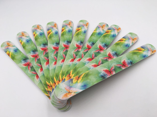 Fashion Colorful Nail File Cute Flower Butterfly Image Design Sanding Sandpaper Straight Edge Nail Art Supplies