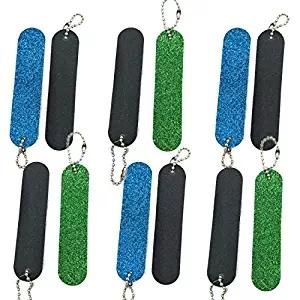 Vôsaidi Professional Nail Files Nail tool Shining Blue and Green Mini Nail Colorful Files With Chain Double Sided Emery Board 180 Grit