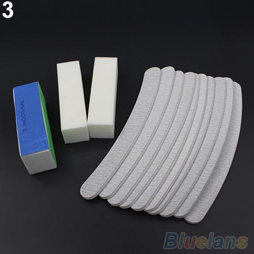 Wholesale-13PCS Nail Art Sanding Files Buffer Block Manicure Pedicure Tools UV Gel Set 1U8E