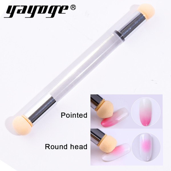 Yayoge Sponge Heads Nail Art Gradient Brush Pen Painting Dotting Double End Tips DIY Rhinestone Handle Manicure Tool