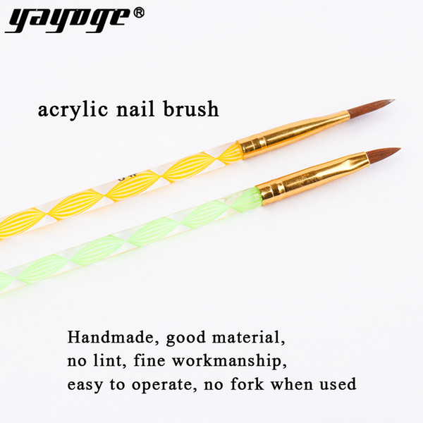 Yayoge Acrylic Handle Brushes for Nail Art Line Flower Painting Builder Brush three-dimensional carvings and patterns