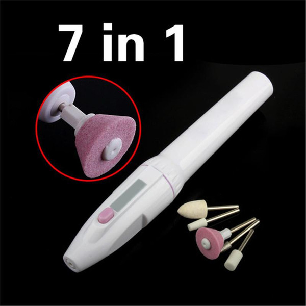 7 in 1 Electric Nail Art Tool Set Toe Drill Buffing File Pen Manicure Salon shaper Grinding Remove calluses Polisher Nails Tool