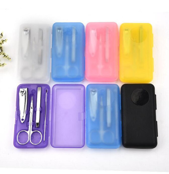 4Pcs/set Nails Clipper Kit Manicure Set Clippers Trimmers Pedicure Scissor Random Color Nail Tools Sets Kits Nail Manicure Set