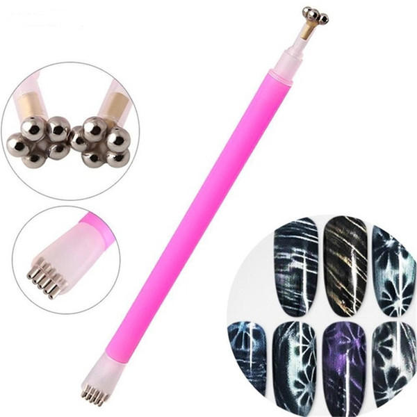 New Nail Art Magnet Stick Double Head Cat Eye Magnet Pen Flower Line Strip Effect Nail Makeup