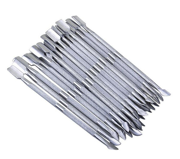 2 in 1 Nail Art tools Stainless Steel Essential Cuticle 2 Way Spoon Pusher Manicure Cuticle Pushers 500pcs