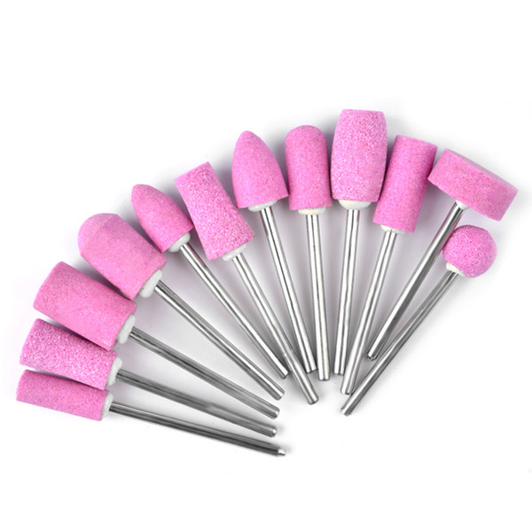 12Pcs Ceramic Nail Drill Bits Electric Manicure Head Replacement Device for Manicure Pedicure Polishing Mill Cutter Nail Files