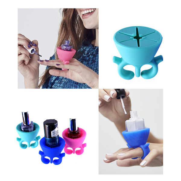 Wholesale- Hot Professional Silicone Finger Holder Nail Art Form Tools For Nails Soak Off Nail Gel Polish Cosmetics Manicure UV LED Lamp