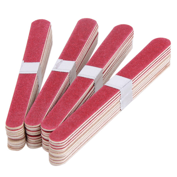 40pcs/Lot Nail Art Manicure Buffer Sanding Nail Files Wood Crescent Sandpaper Grit Manicure Device Nail Art Decorations Tool