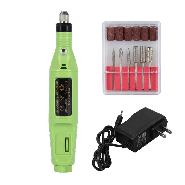 Speed Adjustable Electric Nail Art Drill Pen Pedicure Manicure Machine Grinding Sanding Drill Bits Handpiece Nail Drill Pen