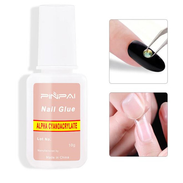 G008-10 Maniucure Glue Professional Rhinestone Nail Art Glue With Brush 10g/bottle Remove False Nail Tips Glue