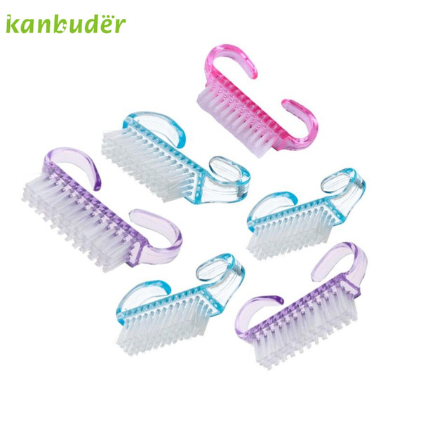 Wholesale- KANBUDER FeatheringWomen 6PCS Nail Art Cleaning Brush Salon Nails Dust File Manicure Pedicure AP20