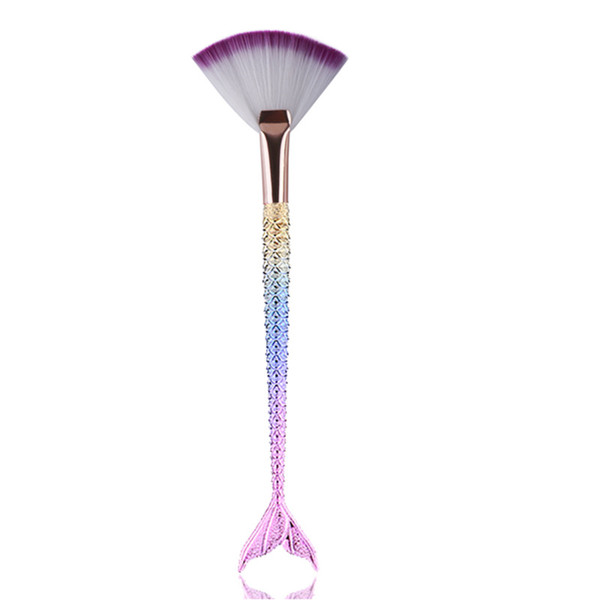 Holographic Mermaid Dusting Brush for Art Nails Tool Hologram Mermaid Pattern Nail Brushes for Sale Dust Cleaning Brush for Nail Salon