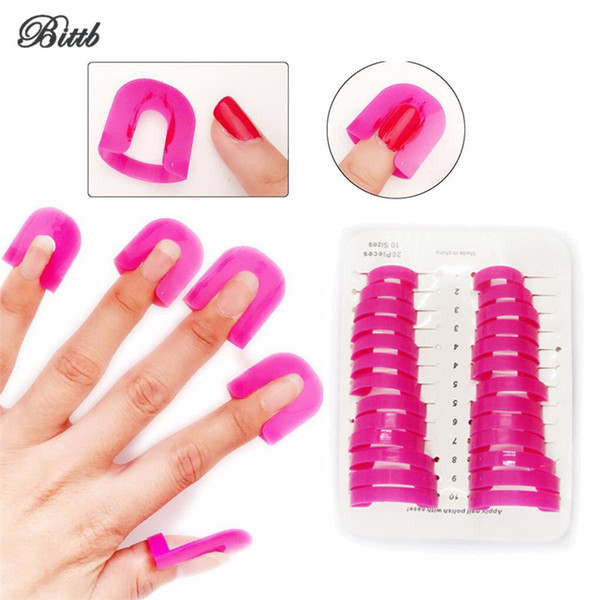 Bittb 26pcs Nail Gel Model Clip Nail Polish Anti-Overflow Case Cover,Nail Art Painting Fence Frame Nail Art Clamp Tray Tool