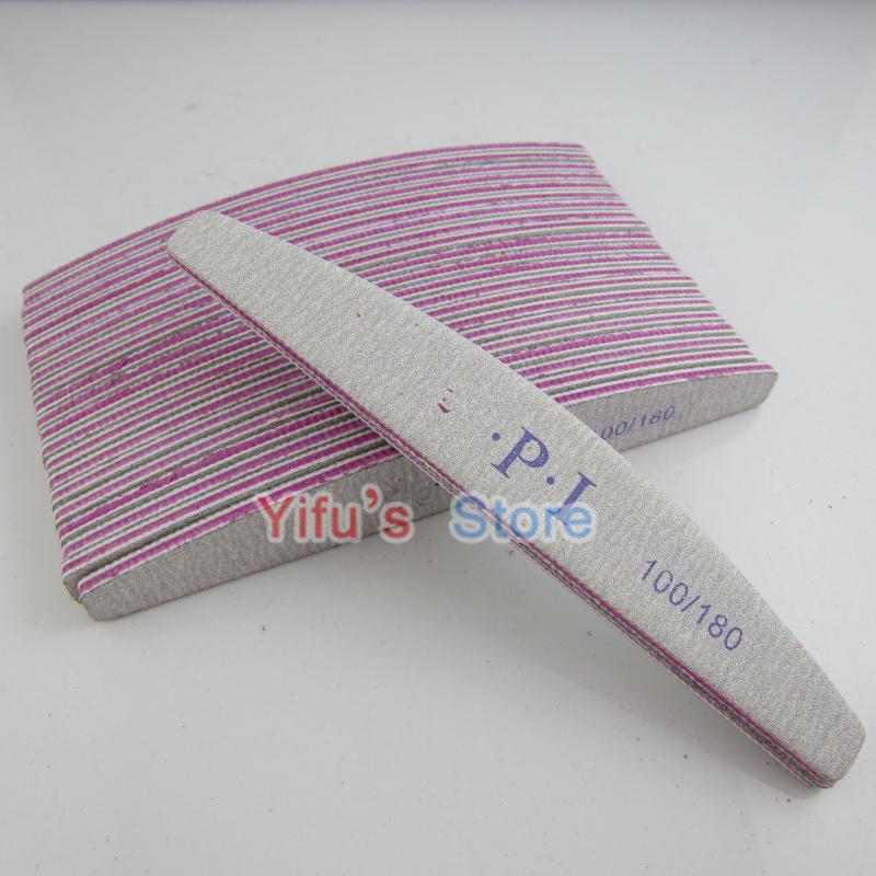 Wholesale-New 2015 Pro 25PCS / lot 100/180 Slim Emery Gray Nail Buffer Sanding Sandpaper Nail Files Manicure Pedicure Nail Art Tool