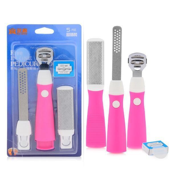 5 in 1 Manicure Pedicure Tools Nail Tools Foot Care Set Mixed Implements Foot File Corn Planer Knife Pedicure Corn Cutter