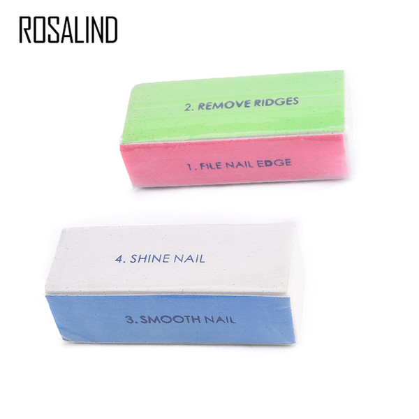 ROSALIND 1PCS Nail Art Sanding File Tips Polish Buffer Block Shiner File 4 sides Nail Art Polisher Manicure