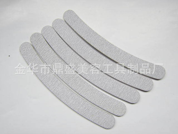 Wholesale- 10 x Professional Grey Double Sides Nail Files Buffer Slim Banana Grit 180/180 Sandpaper Women Nail Care Tools N480F12121252565