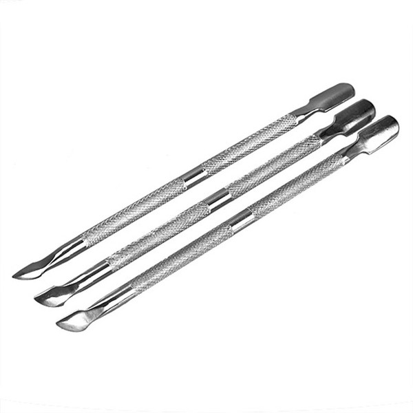 3PCS Nail File Cuticle Remover Manicure Trimmer Cuticle Pusher Stainless Steel Nails Grinding Rod Manicure Pedicure Scrub Tool