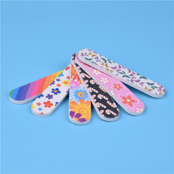 100 MINI COLORFUL EMERY BOARDS Nail Files Buffer Buffing Crescent Grit Sandpaper File FREE SHIPPING#NFZ009