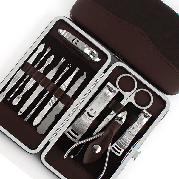 12pcs Manicure Set Pedicure Scissor Tweezer Knife Ear Pick Utility Nail Clipper Kit ,Stainless Steel Nail Care Tool Set