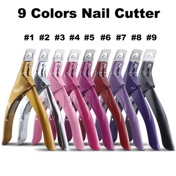 False Nail Clipper Fake Nail Clipper Nail Cutter Stainless Steel Acrylic Gel Nail Art Tools Tips Manicure Trimming 9 Colors #4205