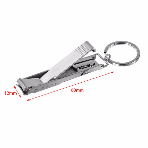 Stainless Steel Ultra-thin Foldable Hand Toe Nail Clippers Cutter With Keychain Cutter Trimmer Silver Tool Key Ring