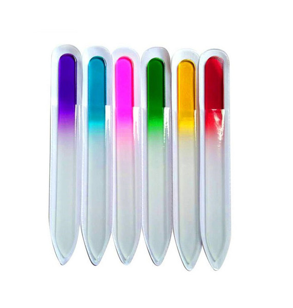 5.5''/14cm Brand Quality Durable Crystal Glass File Buffer Nail Art Buffer Files Multicolor For Manucure UV Polish Tool Nail File ZA1480