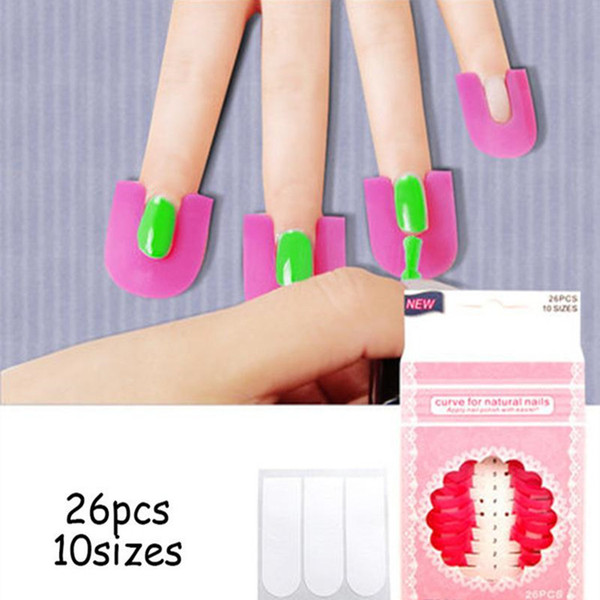 26Pcs/set 10 Size Nail Form Set Manicure Tool Protector Uv Gel Nail Polish Model Spill Proof Creative Nail Art 5 Transactions