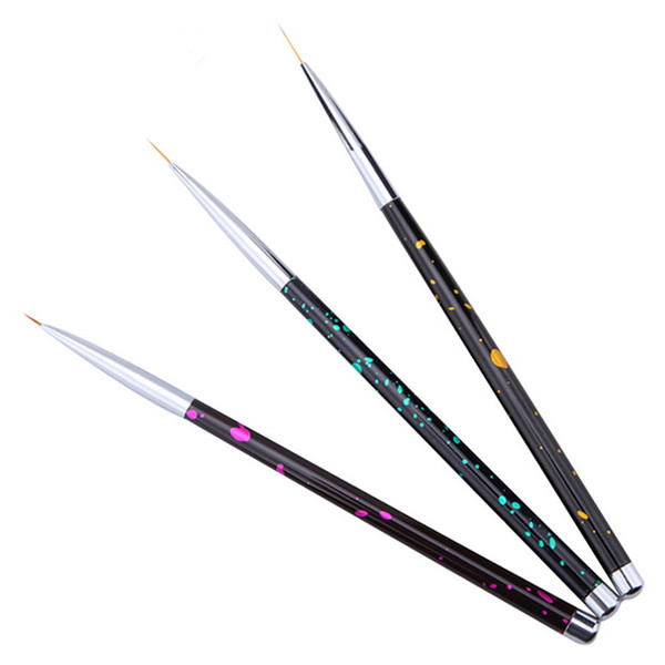 3pcs/set metal bar nail brush line pen fashion nail tool set / nail art painted brush