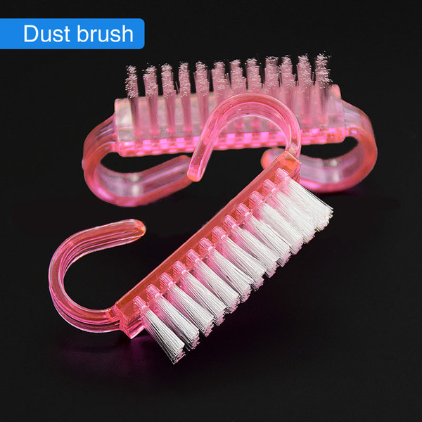 Nail New Mini Hot Sale Pink Blue Purple Finger Nail Cleaning Tools Plastic Nail Art Dust Cleaning Brush