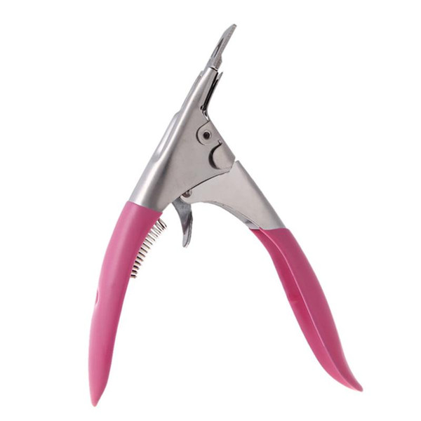 False Nail Clipper Nail Cutter Stainless Steel Acrylic Gel Nail Art Tools Tips Manicure Trimming Pink